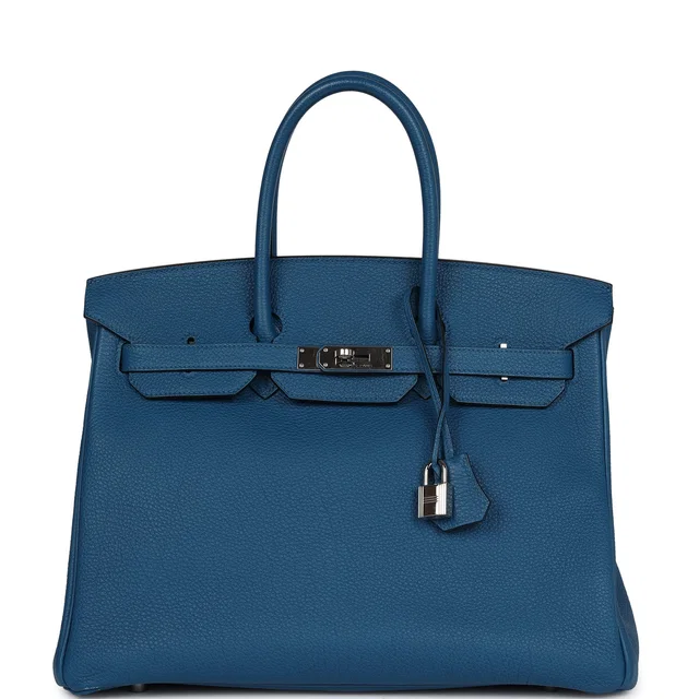 Hermès Birkin 35 Bleu de Galice Togo Palladium Hardware in Blue Togo leather from Madison Avenue Couture