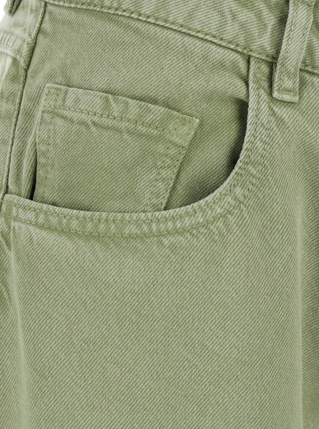 ICON DENIM Jeans 'BEAPT2036CAC' with five pockets and bleach finish in white denim for Women in Green, photo 5 of 6 from Gaudenzi Boutique