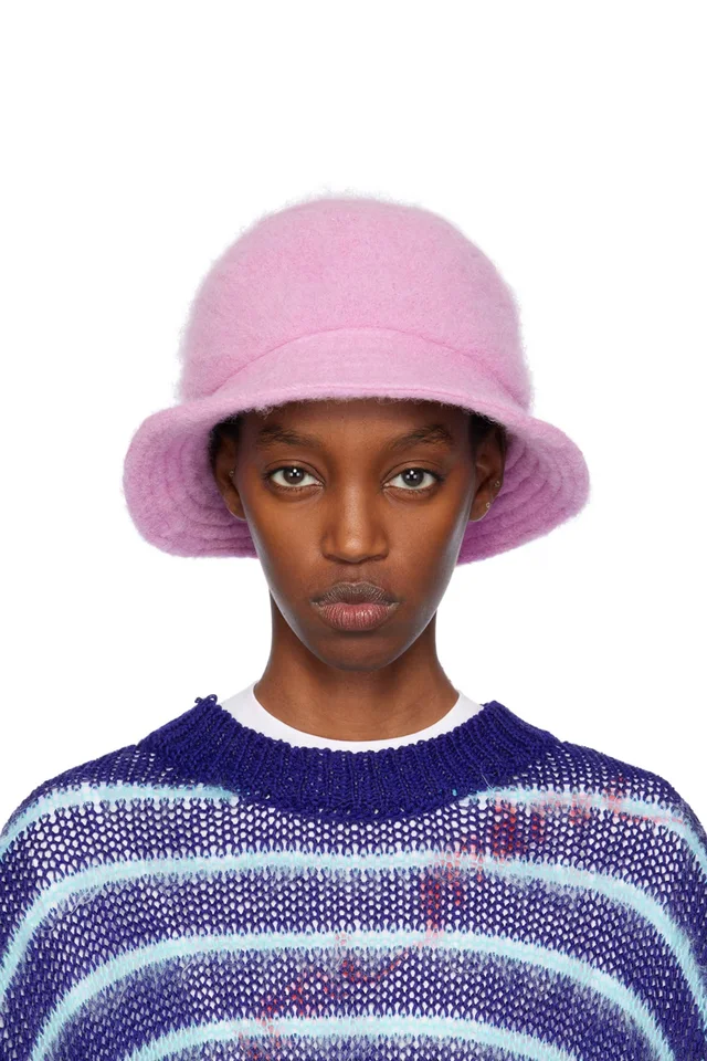 SSENSE Exclusive Pink Furry Bucket Hat, image 1 of 1 from SSENSE