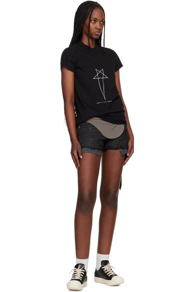 Rick Owens DRKSHDW Black Temple Small Level T-shirt, photo 4 of 4 from SSENSE
