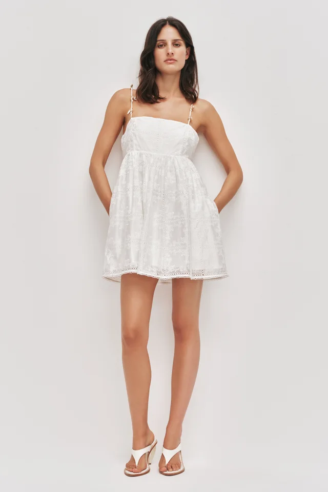 AJE Merritt Embroidered Mini Dress in White from Aje, photo 1 of 1