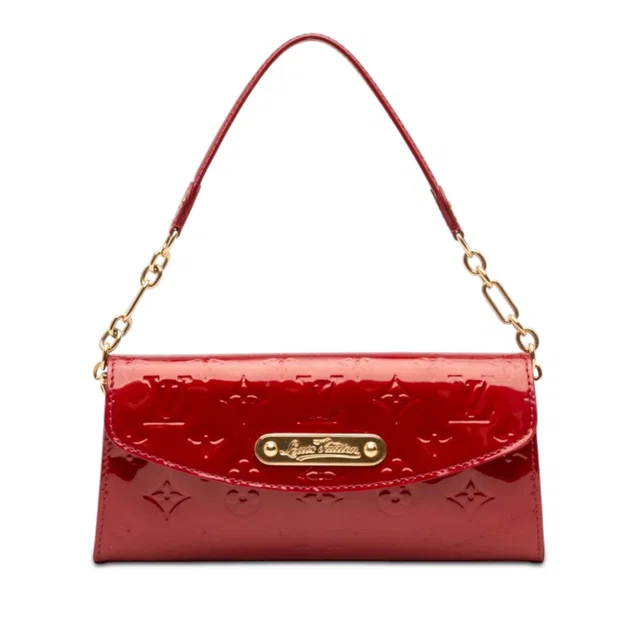 Red Louis Vuitton Monogram Vernis Sunset Boulevard Shoulder Bag in Red Leather from Designer Revival