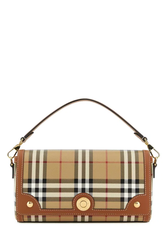 Burberry Note Shoulder Bag — Brown Polyurethane Polyester Cotton in Brown Canvas from HEWI