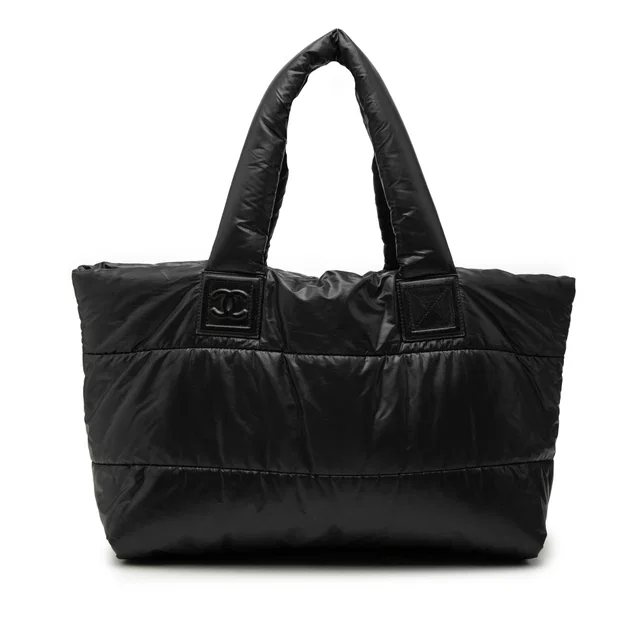 Black Chanel Medium Quilted Nylon Coco Cocoon Tote in Black Nylon from Designer Revival