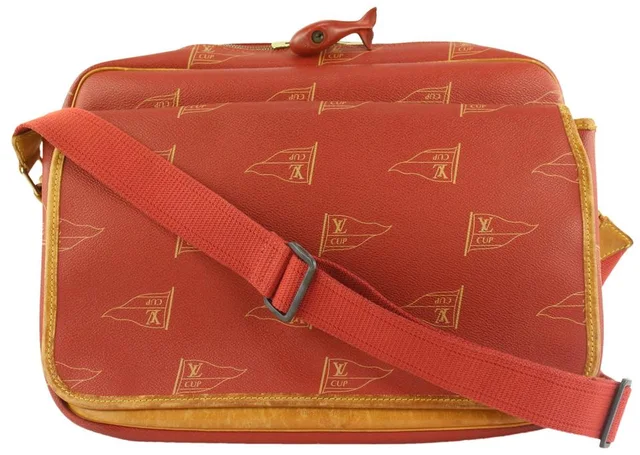 1995 LV Cup Red Bosphore Calvi Messenger Crossbody Bag in Red Canvas from Bagriculture