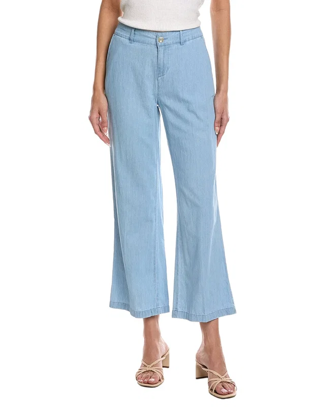 NIC+ZOE Petite Denim Linen Wide-Leg Pant, image 1 of 1 from Gilt