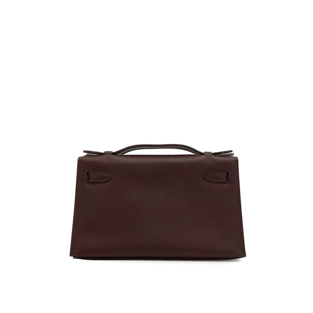 Hermès Kelly Pochette Sellier Havane Evergrain Hand Bag 2006 Square J Palladium Hardware in Leather from Luxury Promise, photo 2 of 2