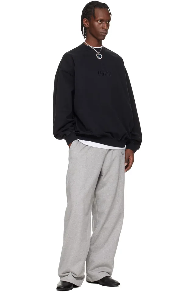VETEMENTS Black 'Paris' Embroidered Sweatshirt, photo 4 of 4 from SSENSE