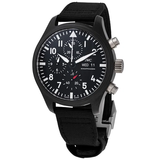 IWC Pilot Top Gun Chronograph Automatic Black Dial Mens Watch IW389101 in black Ceramic from Jomashop.com