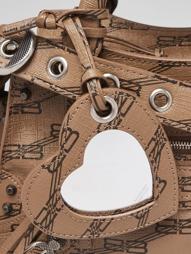 Balenciaga Brown/Black BB Monogram Coated Canvas Cagole XS Crossbody Bag in Black Coated canvas from Yoogis, photo 8 of 15