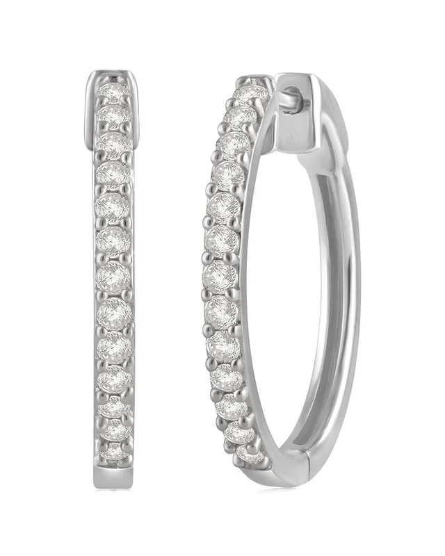 Lab Grown Diamonds Silver 0.49 ct. tw. Lab-Grown Diamond Hoops, image 1 of 1 from Rue La La