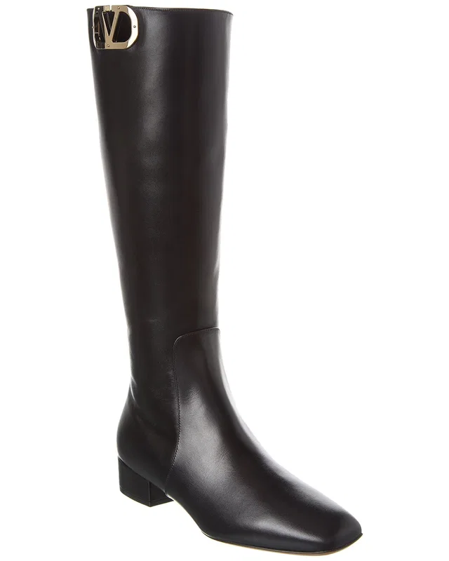 Valentino VLogo 30 Leather Knee-High Boot, image 1 of 1 from Rue La La