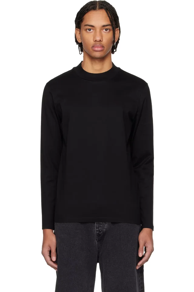 Black Mercerised Cotton Slim-Fit T-shirt, image 1 of 1 from SSENSE