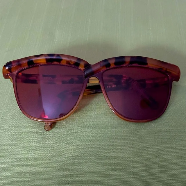 Fendi Tortoiseshell Frame Sunglasses With Rose-Tinted Lenses in yellow|purple from Poshmark