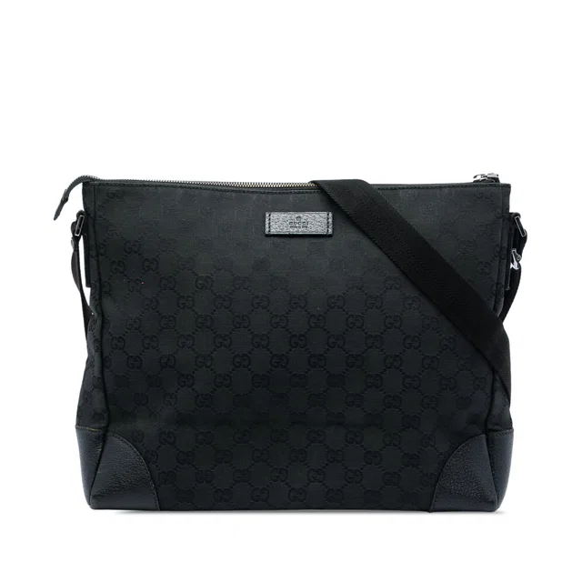 Black Gucci GG Canvas Joy Messenger Bag in Black Canvas from Designer Revival
