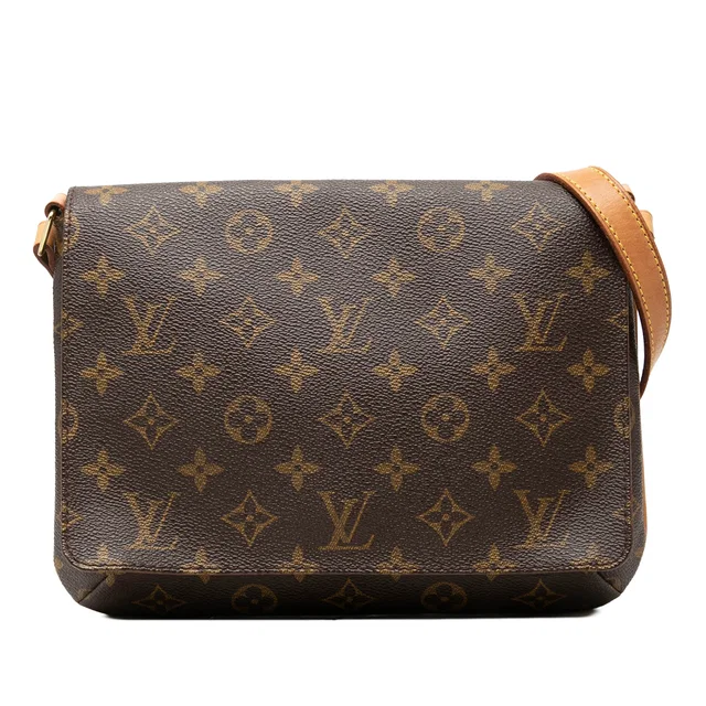 Brown Louis Vuitton Monogram Musette Tango Short Strap Shoulder Bag in Brown Coated canvas from Designer Revival