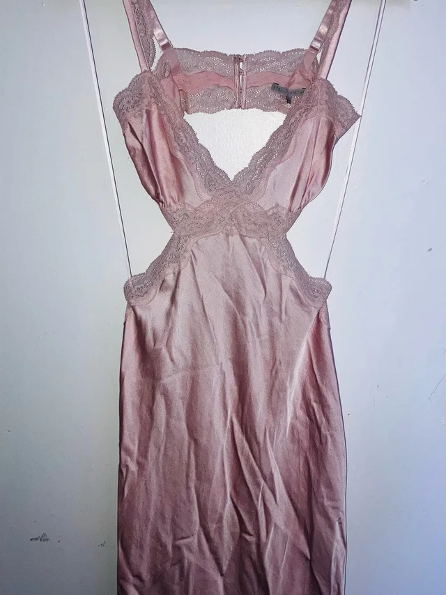 Stella McCartney Clara Whispering Pink Silk Lace-Trim Chemise in pink Silk from Poshmark, photo 7 of 13