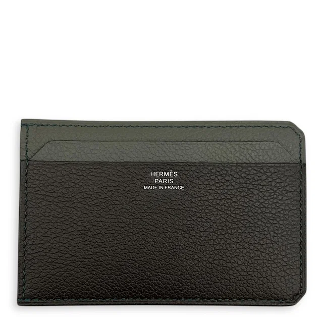 Hermès PORTE CARTES COLORBLOCK Gris/ Meyer in Veau Evercolor in Grey Calfskin from Luxury Promise