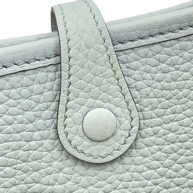 Hermès Evelyne Amazon Long Blue Pale/Etain Taurillon Clemence Size TPM in Taupe Clemence leather from GALLERY RARE, photo 9 of 18
