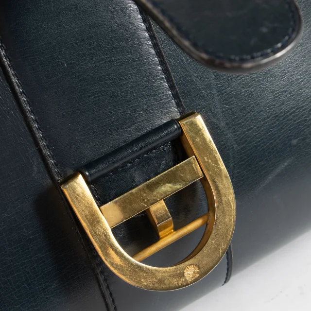 Delvaux 1970s Blue Box Calf Brillant MM Bag in Blue Box leather from Labellov, photo 9 of 9