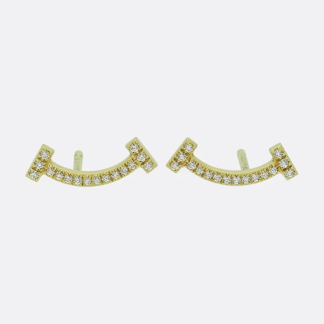 Tiffany & Co. Diamond T Smile Mini Earrings from The Vintage Jeweller