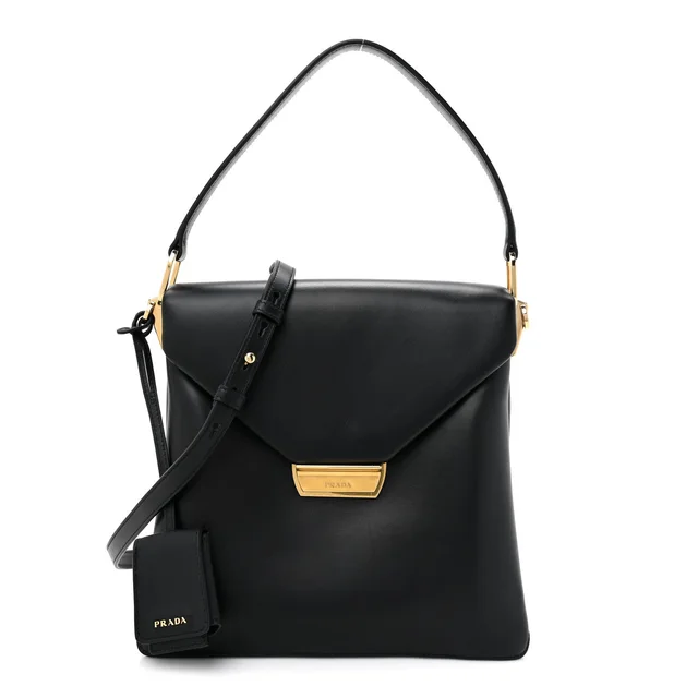 Prada Ingrid Calfskin Leather Bag - Black in Black Calfskin from H&T