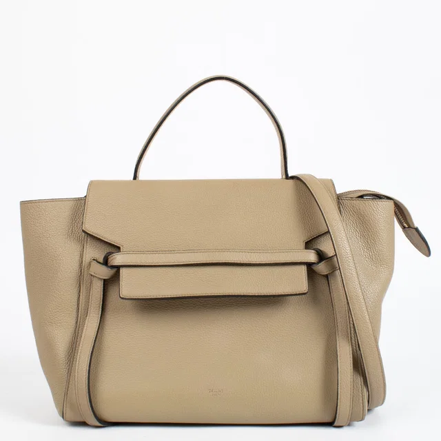 Celine Beige Mini Belt Bag in Beige Caviar leather from Labellov