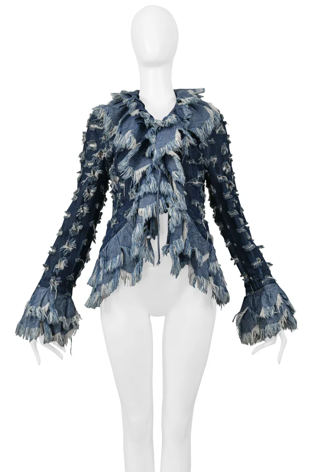 Vivienne Westwood Anglomania "Cut And Slash And Pull" Denim Jacket in Denim from Resurrection Vintage