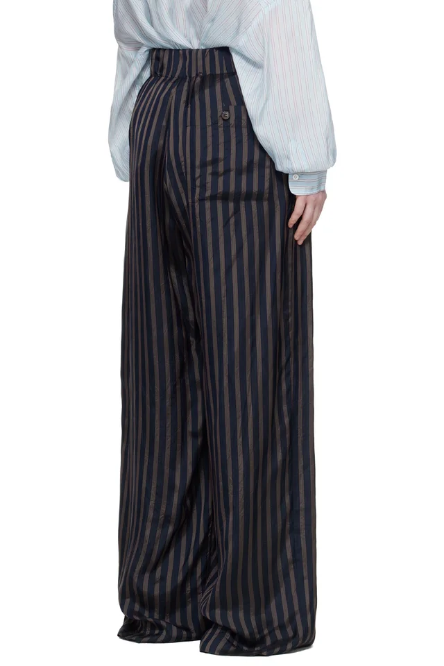 Dries Van Noten Navy Drawstring Trousers, photo 3 of 4 from SSENSE