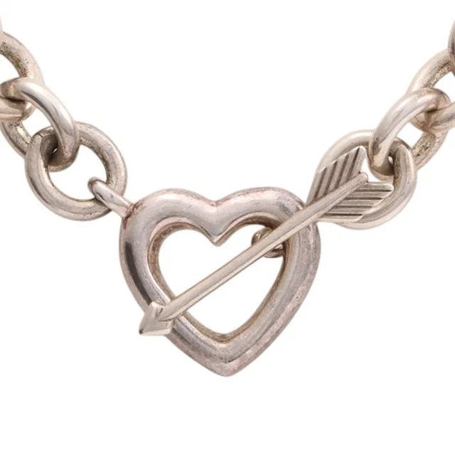 Tiffany & Co. 925 Heart Arrow Necklace Silver in Silver from VINTAGE QOO TOKYO