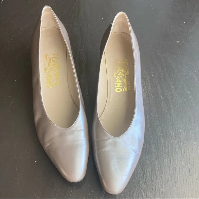 Ferragamo Classic Silver Pumps in silver|gray Leather from Poshmark