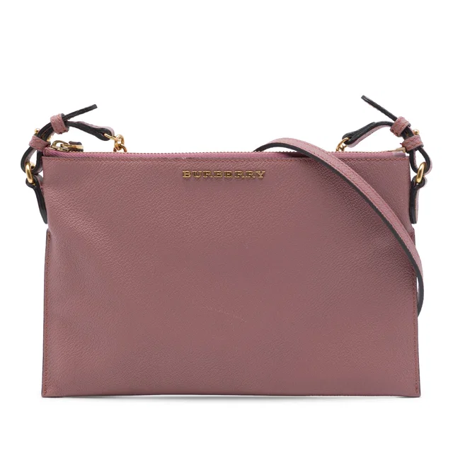 Pink Burberry Leather Peyton Crossbody in Pink Leather from Designer Revival