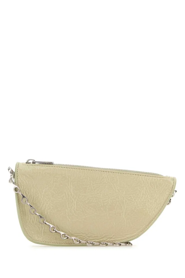 Burberry Shield Crossbody Bag — Green in Green Leather from HEWI