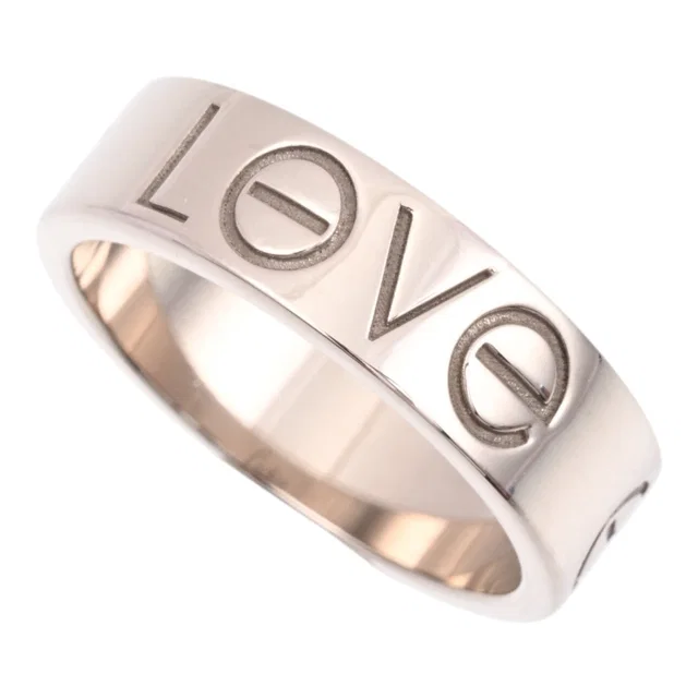 Cartier 2006 Christmas Limited Edition 18K Lug Ring #52 White Gold in White from VINTAGE QOO TOKYO