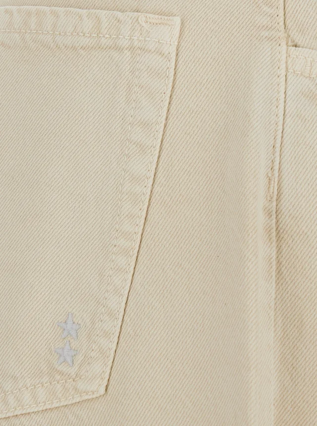 ICON DENIM WOMAN JEANS 'POP' with V-Pockets and Contrast Details in Beige Cotton for Women in Beige 75% Lyocell 25% Cotton, photo 6 of 6 from Gaudenzi Boutique