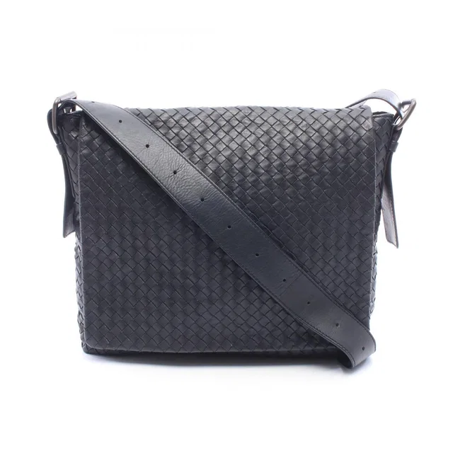 Bottega Veneta Shoulder Bag Intrecciato Dark Navy Leather in Navy Woven leather from The Reluxe