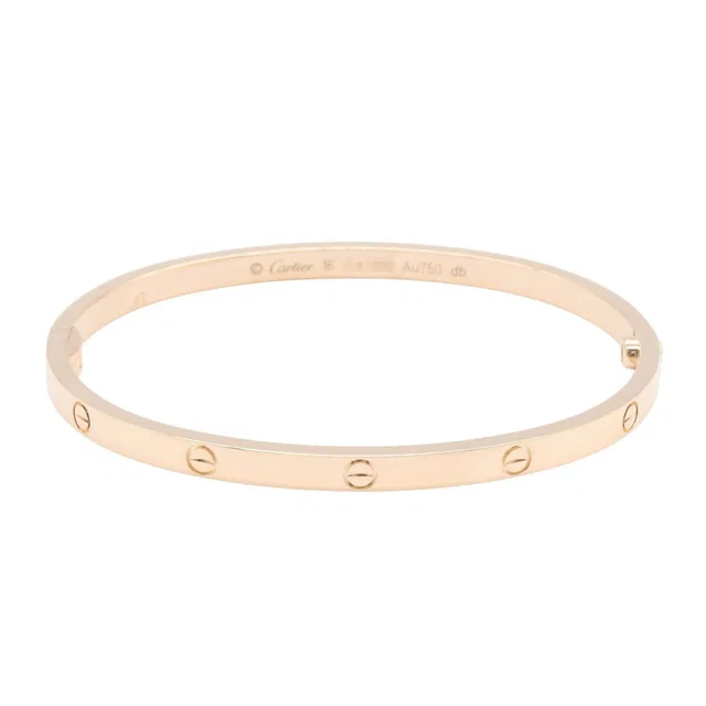 Cartier Love Bracelet Au750 Pink Gold Bracelet Size 16 in Pink from LuxUness