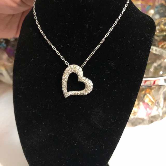 Swarovski Crystal Heart Pendant Necklace in silver|gray from Poshmark, photo 1 of 1