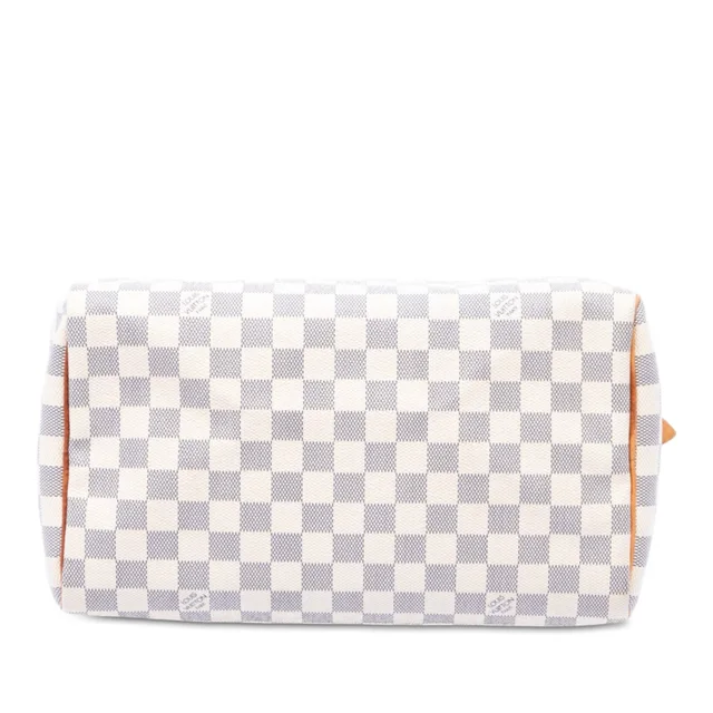 White Louis Vuitton Damier Azur Speedy 30 Boston Bag in White Canvas from Designer Revival, photo 2 of 2