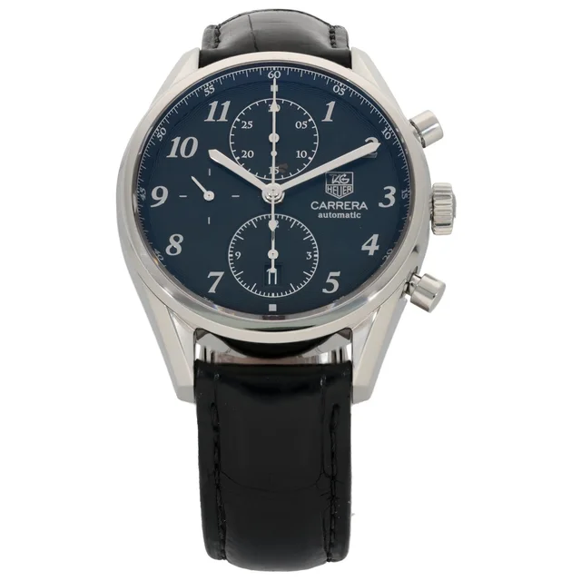 TAG Heuer Carrera CAS2110 41mm Stainless Steel Watch in Leather from H&T