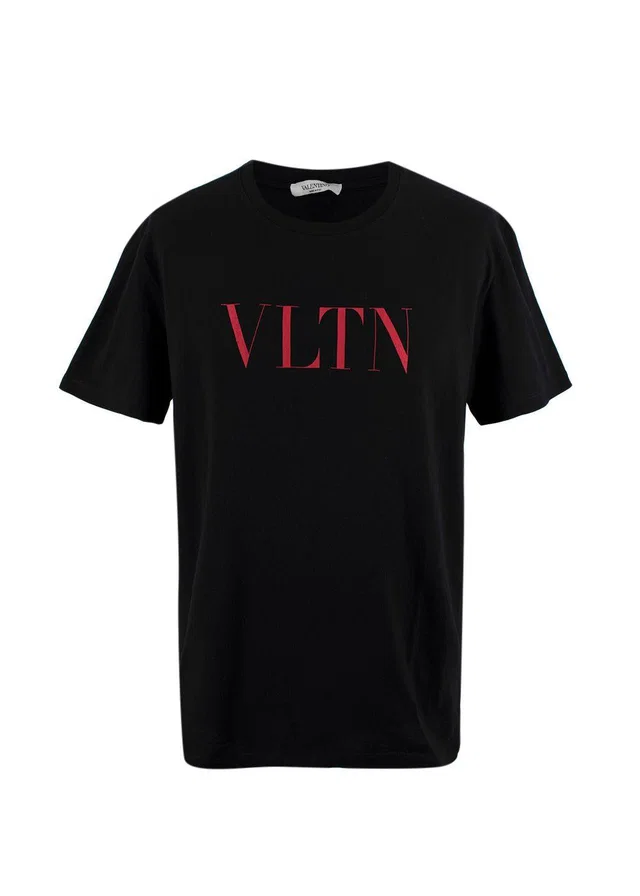 Valentino Garavani Black & Red VLTN Logo T-Shirt in Black from HEWI