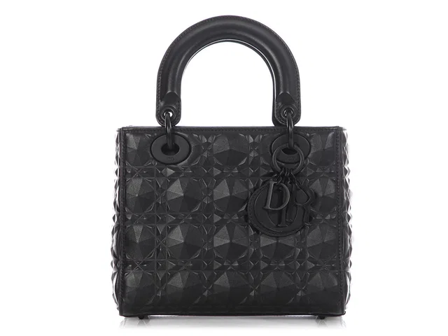 Dior Small Matte Black My ABCDior Diamond Motif Lady in Black Suede from Ann's Fabulous Finds