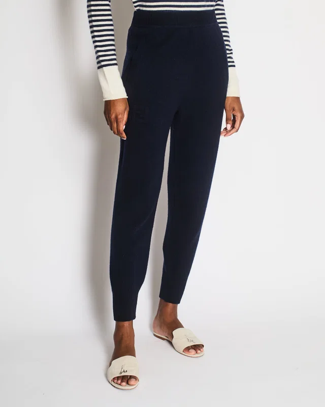 Fendi Dark Navy Cashmere Blend Joggers Size IT 38 (UK 6) in Navy Cashmere from Sellier