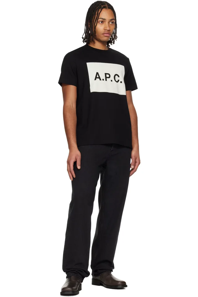 A.P.C. Black Cotton T-shirt, photo 4 of 4 from SSENSE