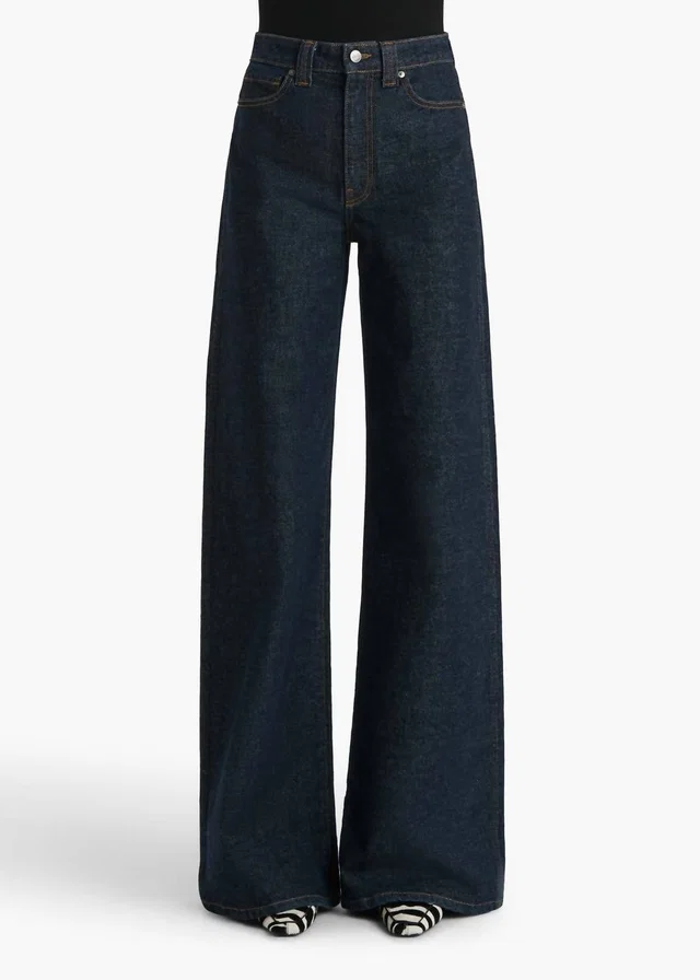 Khaite Dane Wide Leg Jeans in Denim from Snagged&Bagged