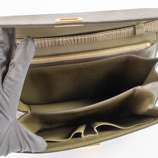 Celine Army Green Lizard Medium Classic Bag in Green Lizard from Labellov, photo 6 of 9