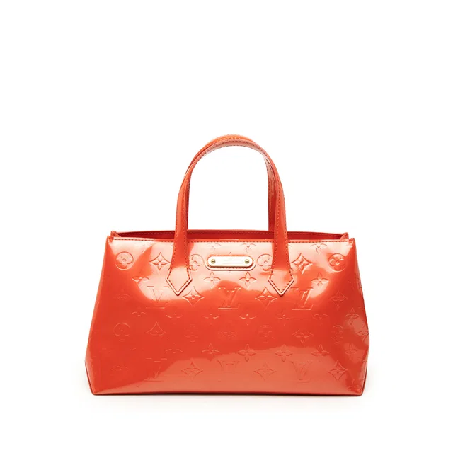 Orange Louis Vuitton Monogram Vernis Wilshire PM Handbag in Orange Leather from Designer Revival