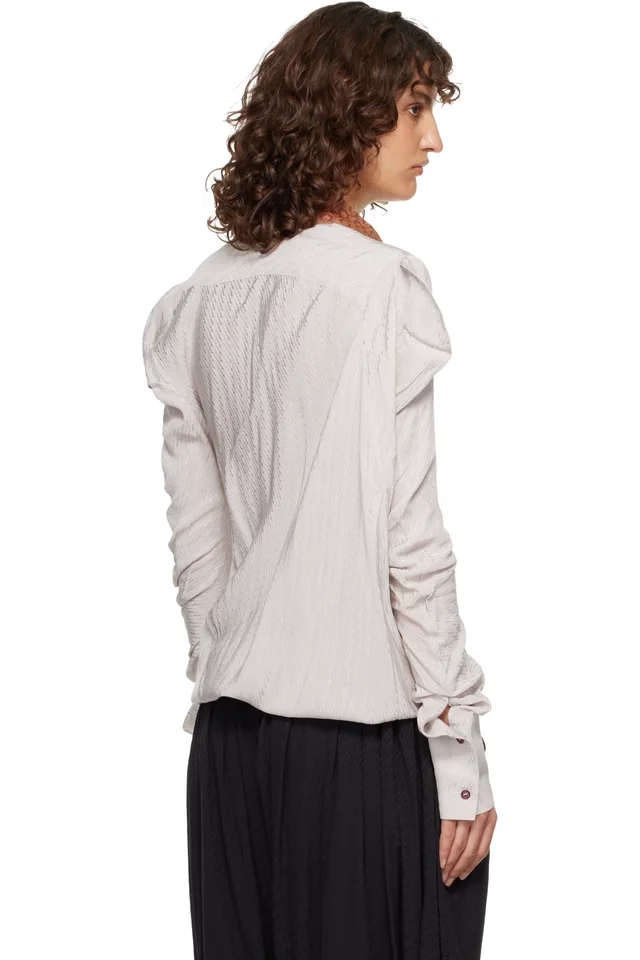 Kiko Kostadinov Beige Evelyn Blouse, photo 3 of 4 from SSENSE