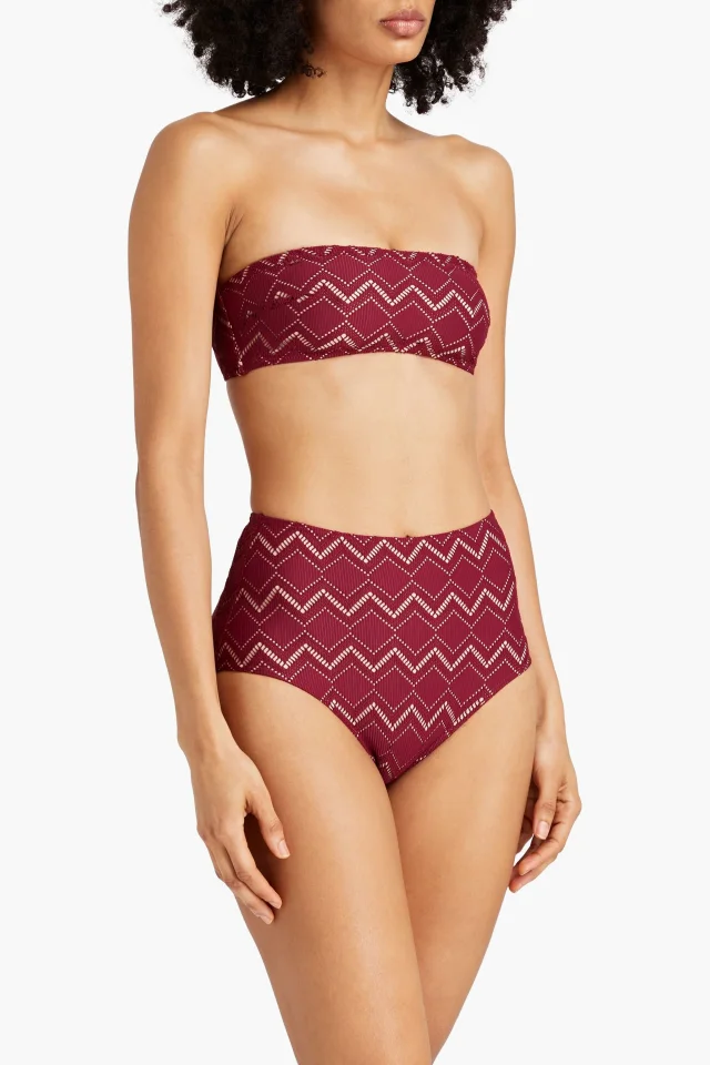 Zimmermann Pointelle-knit bikini briefs in Red, photo 2 of 4 from THE OUTNET