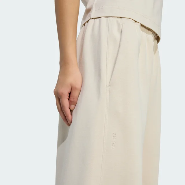 Adidas ALL SZN Fleece Loose Wide-Leg Pants in Beige, photo 6 of 6 from adidas (US)